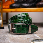 Marco Di Milano Riccardo II Crocodile Belt Forest Green