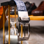 Marco Di Milano Riccardo Crocodile Belt Navy