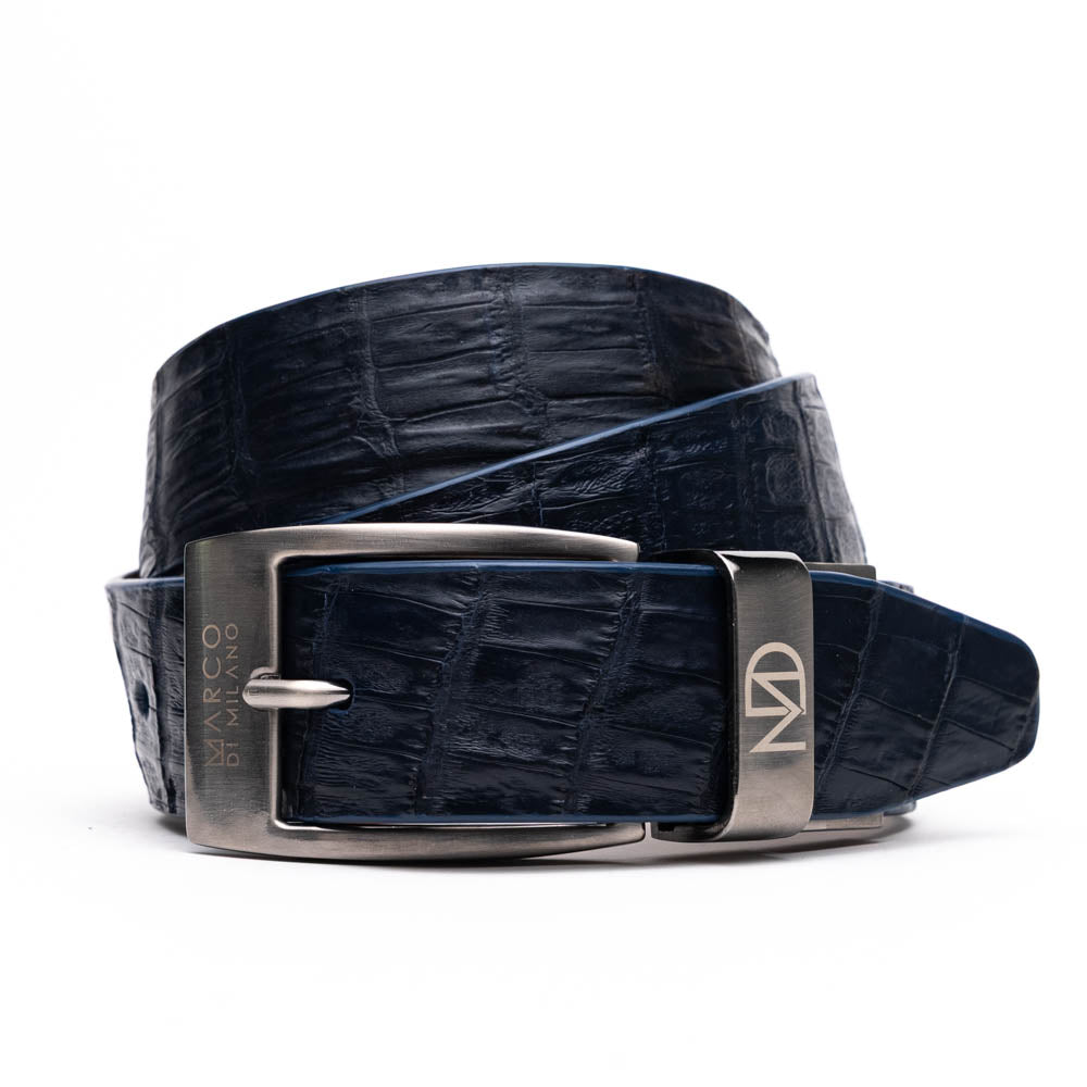 Marco Di Milano Crocodile Belt Blue Jean