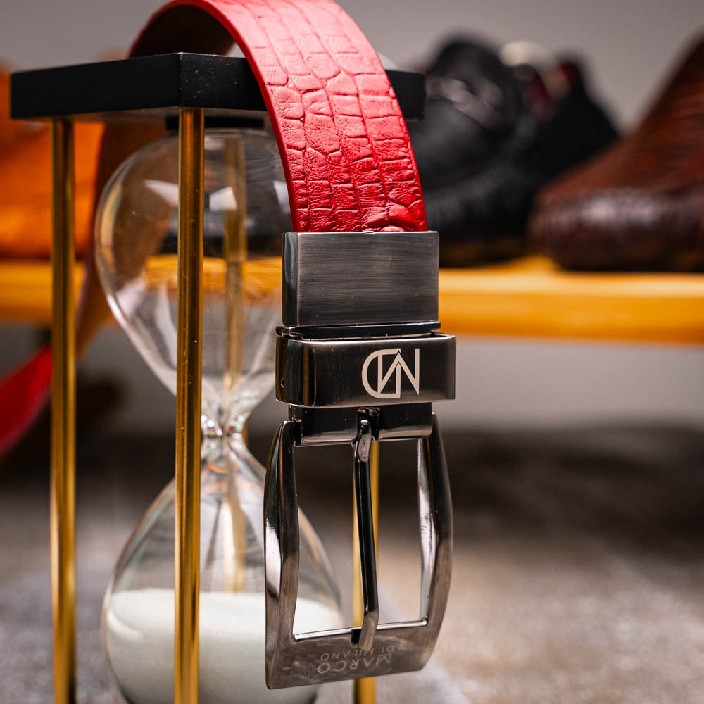 Marco Di Milano Riccardo II Crocodile Belt Red