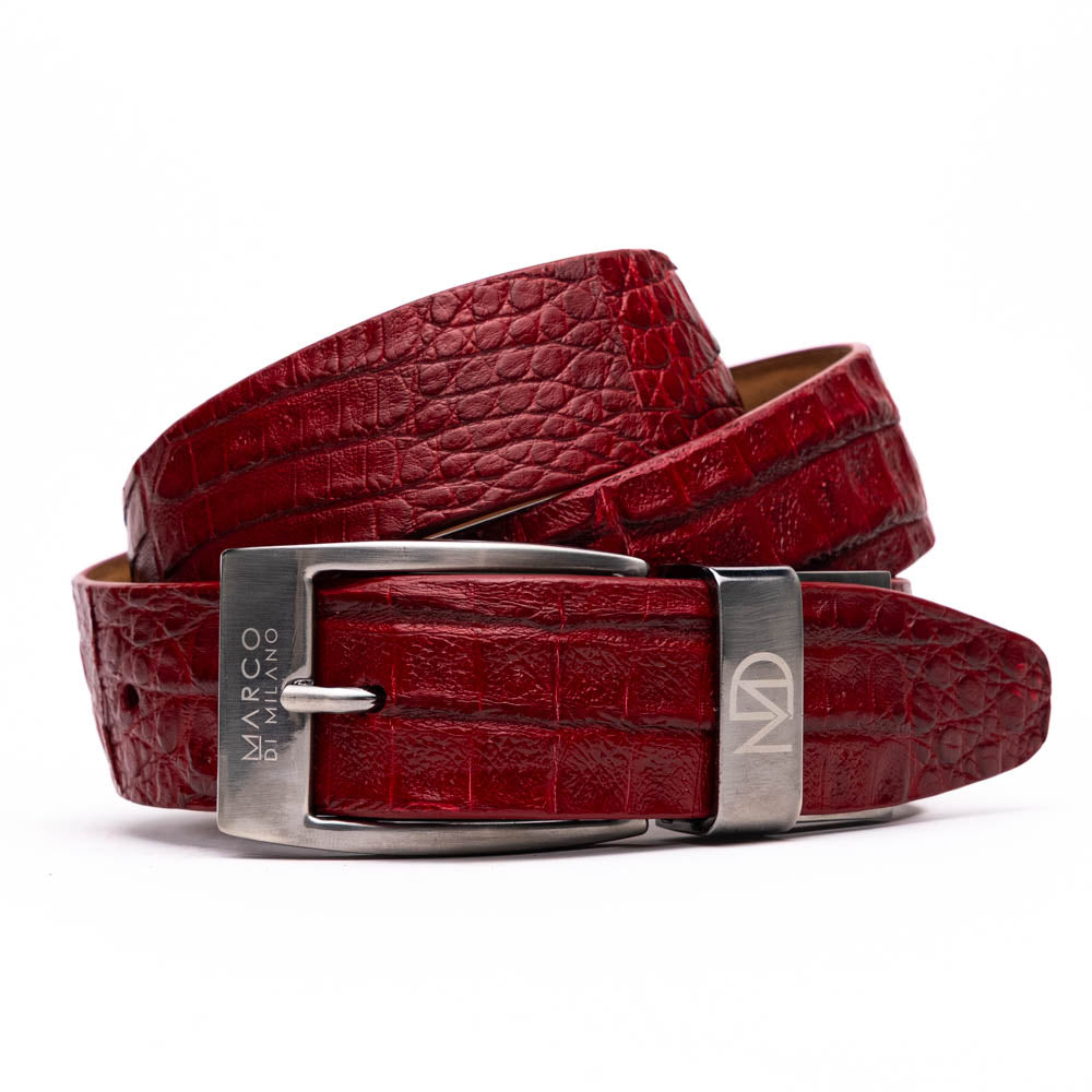 Marco Di Milano Crocodile Belt Red