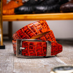 Marco Di Milano Riccardo Crocodile Belt Rustic Cognac