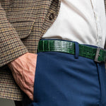 Marco Di Milano Riccardo II Crocodile Belt Forest Green
