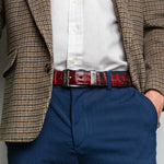 Marco Di Milano Riccardo II Crocodile Belt Black Cherry