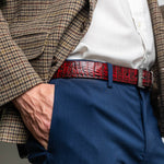 Marco Di Milano Riccardo II Crocodile Belt Black Cherry