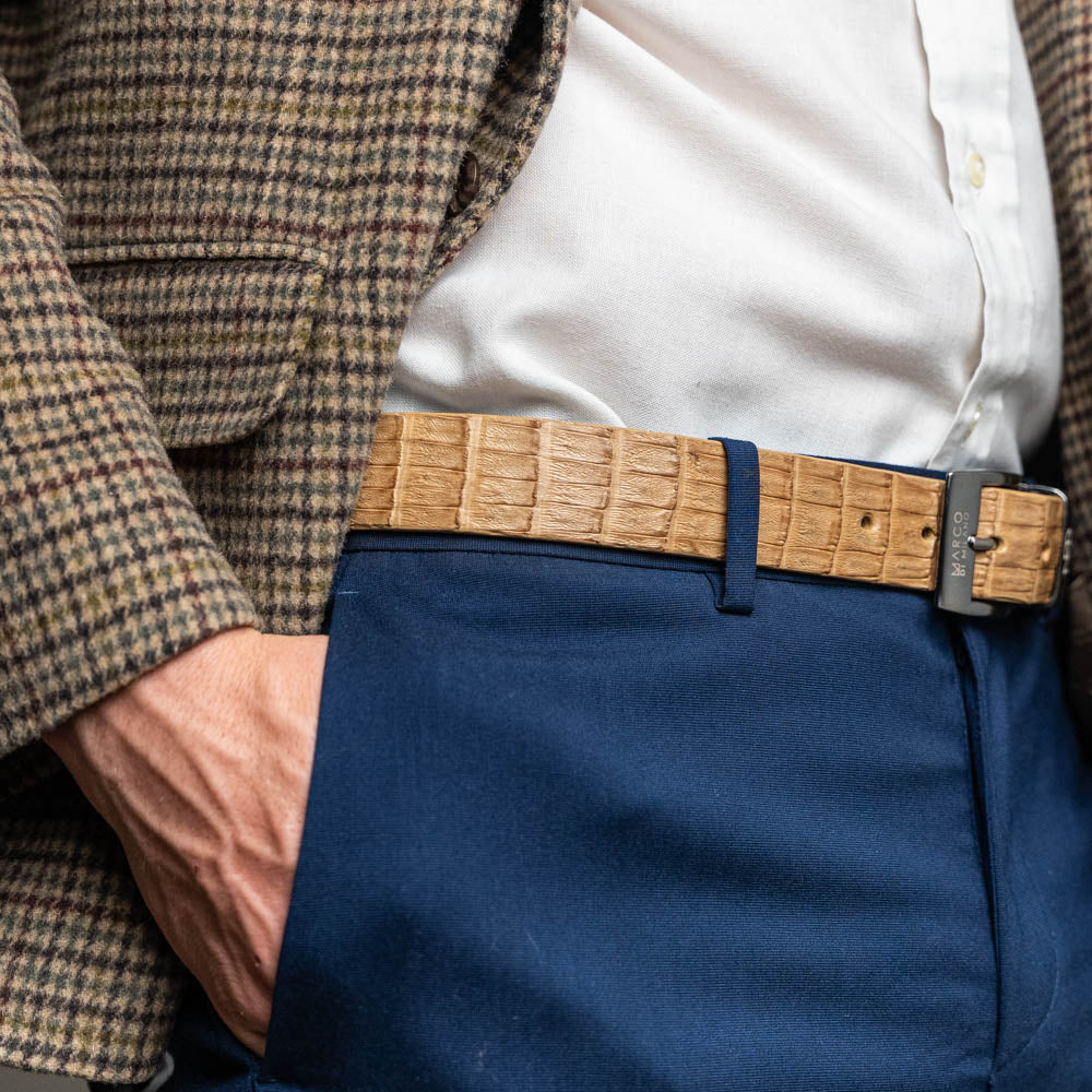 Marco Di Milano Riccardo Crocodile Belt Oil Orix