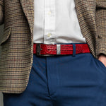 Marco Di Milano Riccardo II Crocodile Belt Red