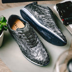 Zelli Rio Ostrich Sneakers Faded Black (63-112-BLK)