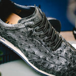 Zelli Rio Ostrich Sneakers Faded Black (63-112-BLK)