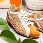 Zelli Ripi Calfskin Hand Weave Sneakers Brown (65-375-BRN)