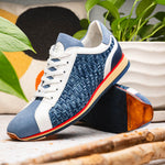 Zelli Ripi Calfskin Hand Weave Sneakers Blue (65-375-BLU)