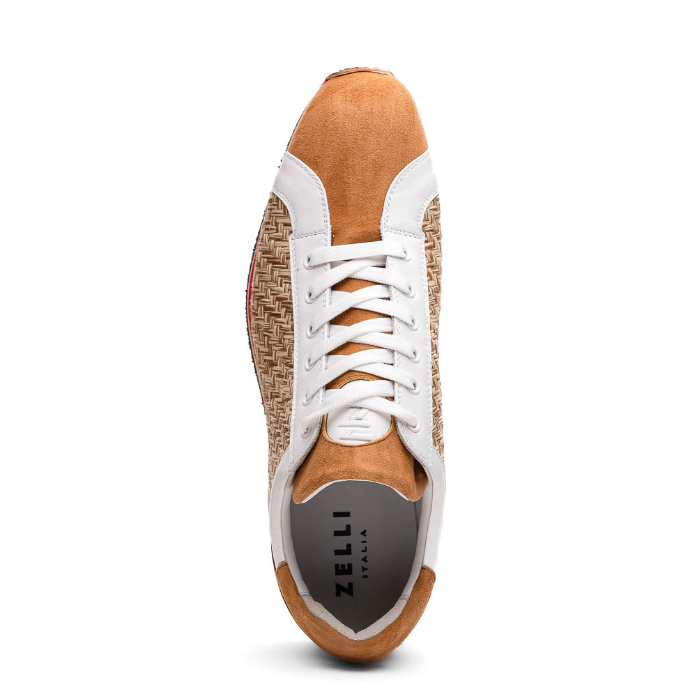 Zelli Ripi Calfskin Hand Weave Sneakers Brown (65-375-BRN)
