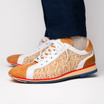 Zelli Ripi Calfskin Hand Weave Sneakers Brown (65-375-BRN)