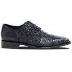 Calzoleria Toscana Ripi Baby Alligator & Ostrich Cap Toe Navy