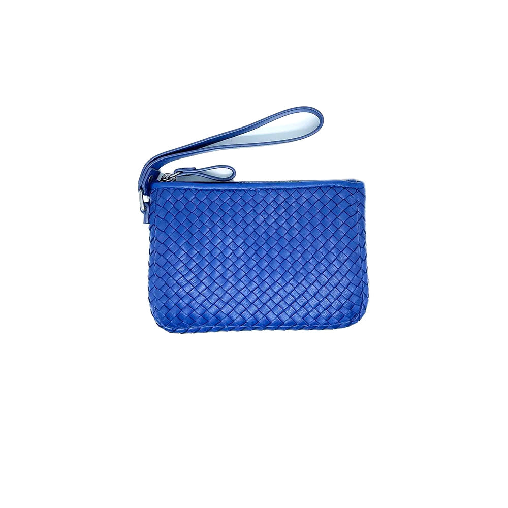 Robert Zur Women's Maya II True Glove Woven Zipper Pouch Royal Blue
