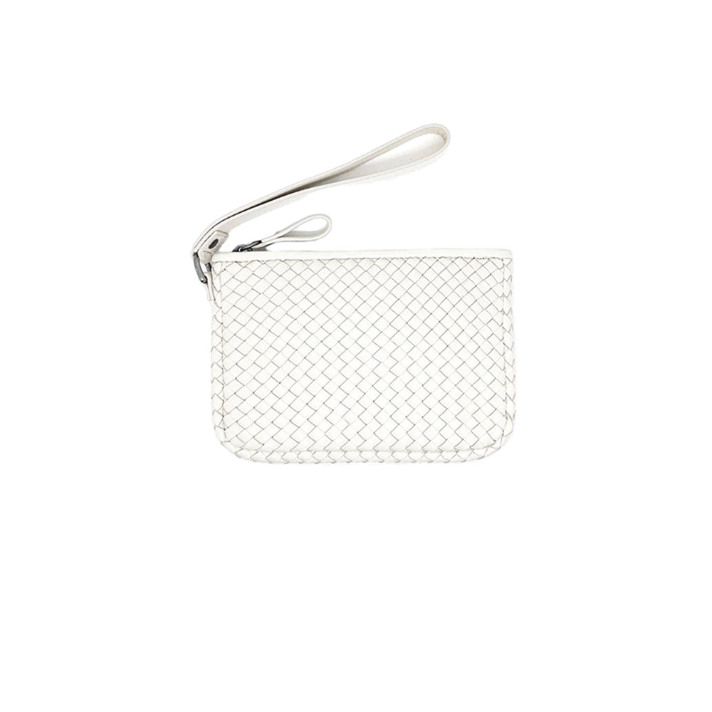 Robert Zur Women's Maya II A-Glove Woven Zipper Pouch White