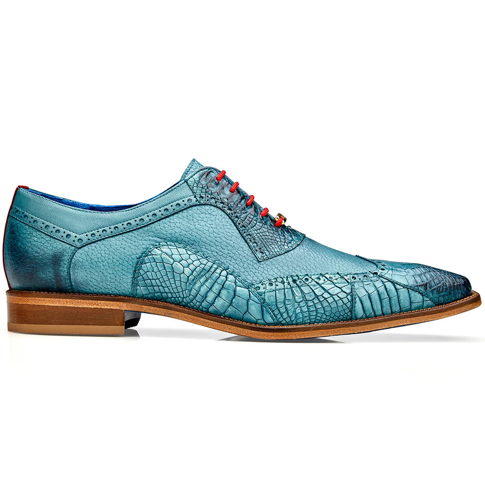 Belvedere Roberto Wingtip Oxords Antique Aqua