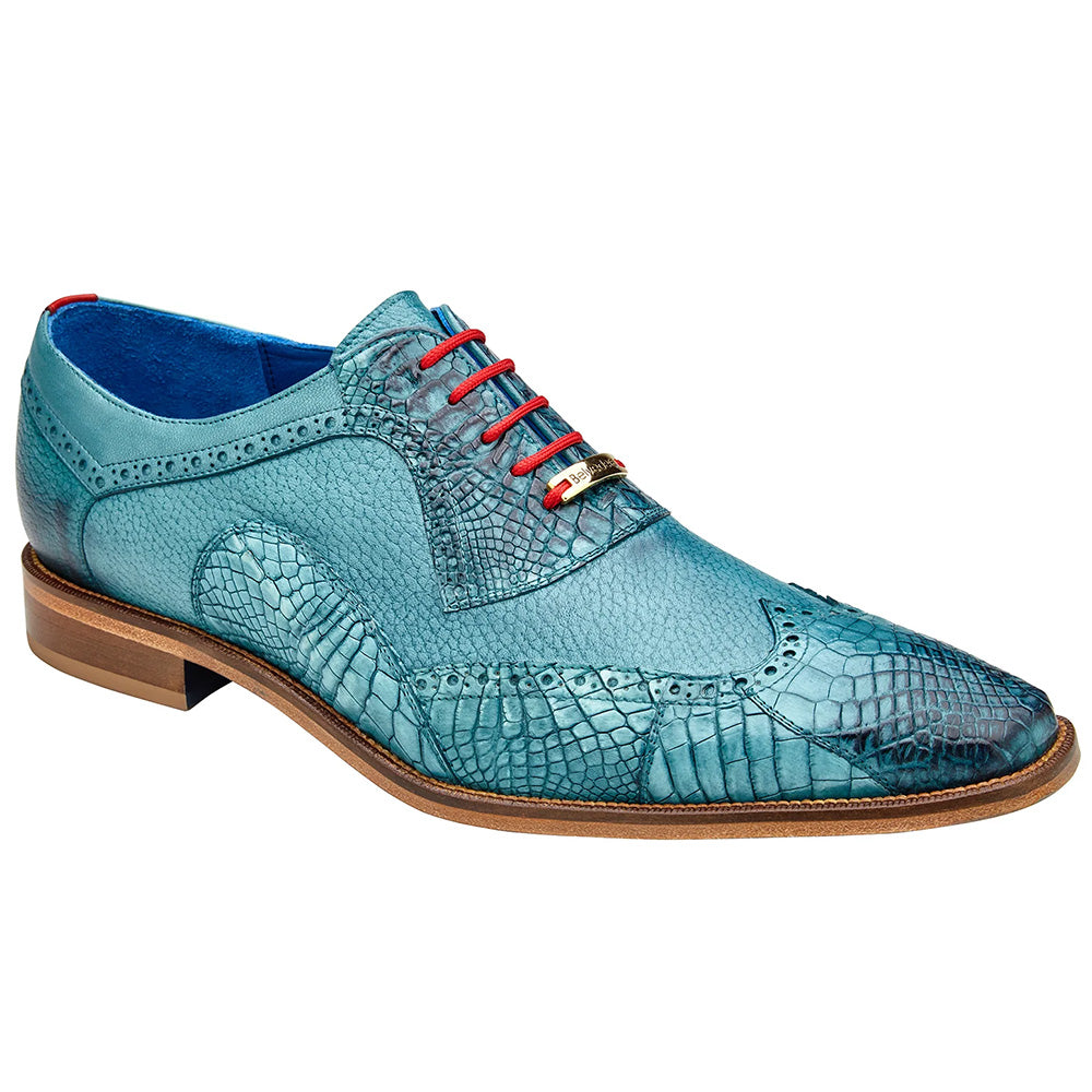 Belvedere Roberto Alligator Oxfords Antique Aqua (B16)