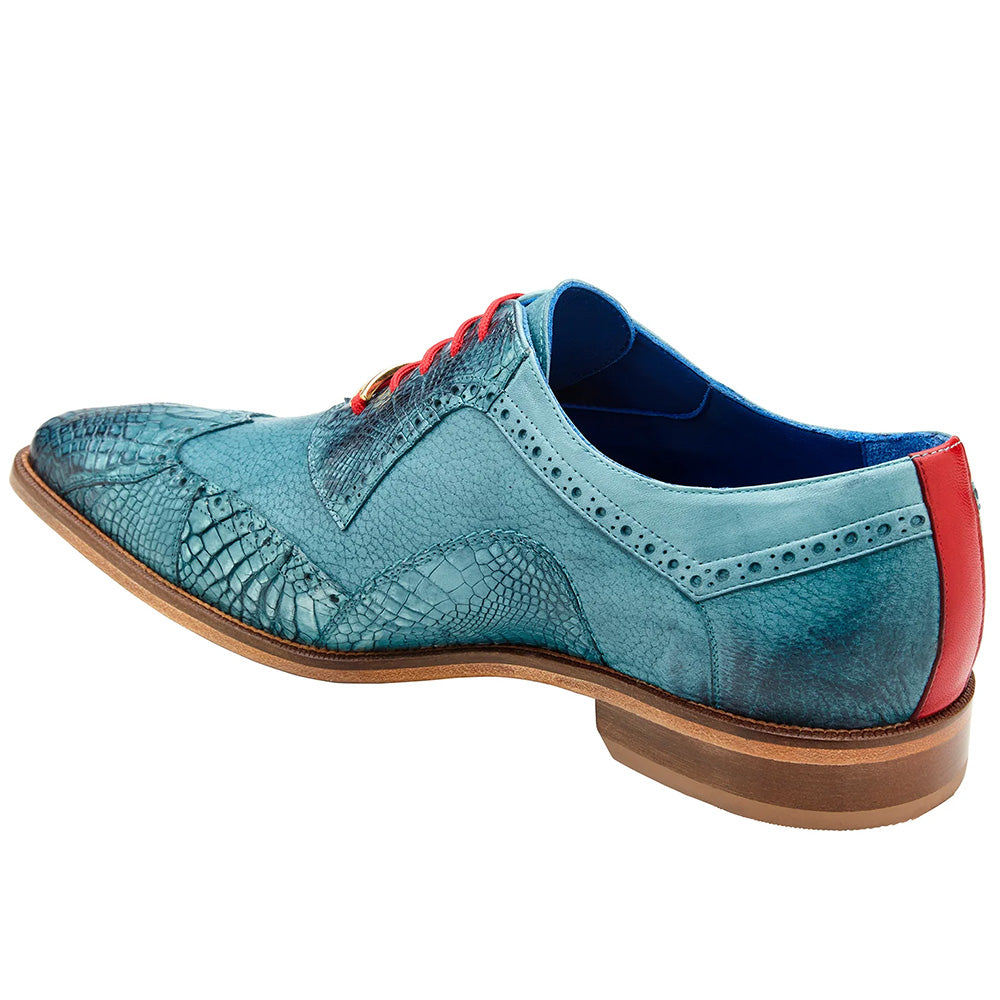 Belvedere Roberto Alligator Oxfords Antique Aqua (B16)