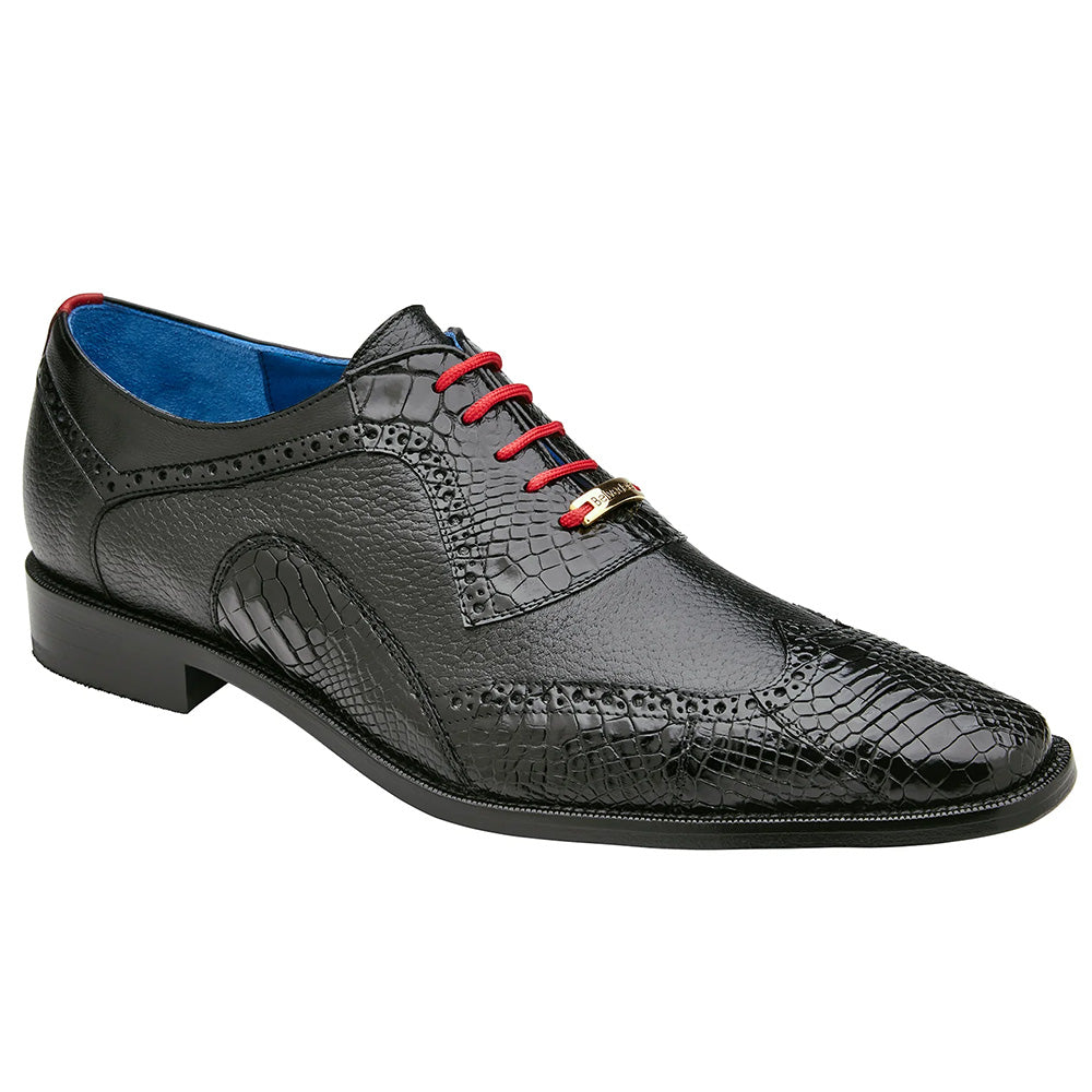 Belvedere Roberto Alligator Oxfords Black (B16)