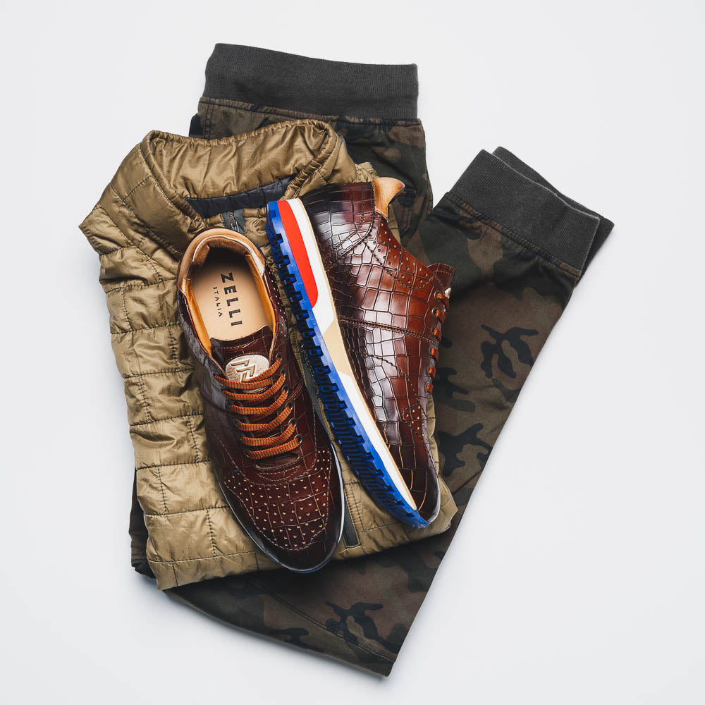 Zelli Rocco Sneakers Brown | MensDesignerShoe.com