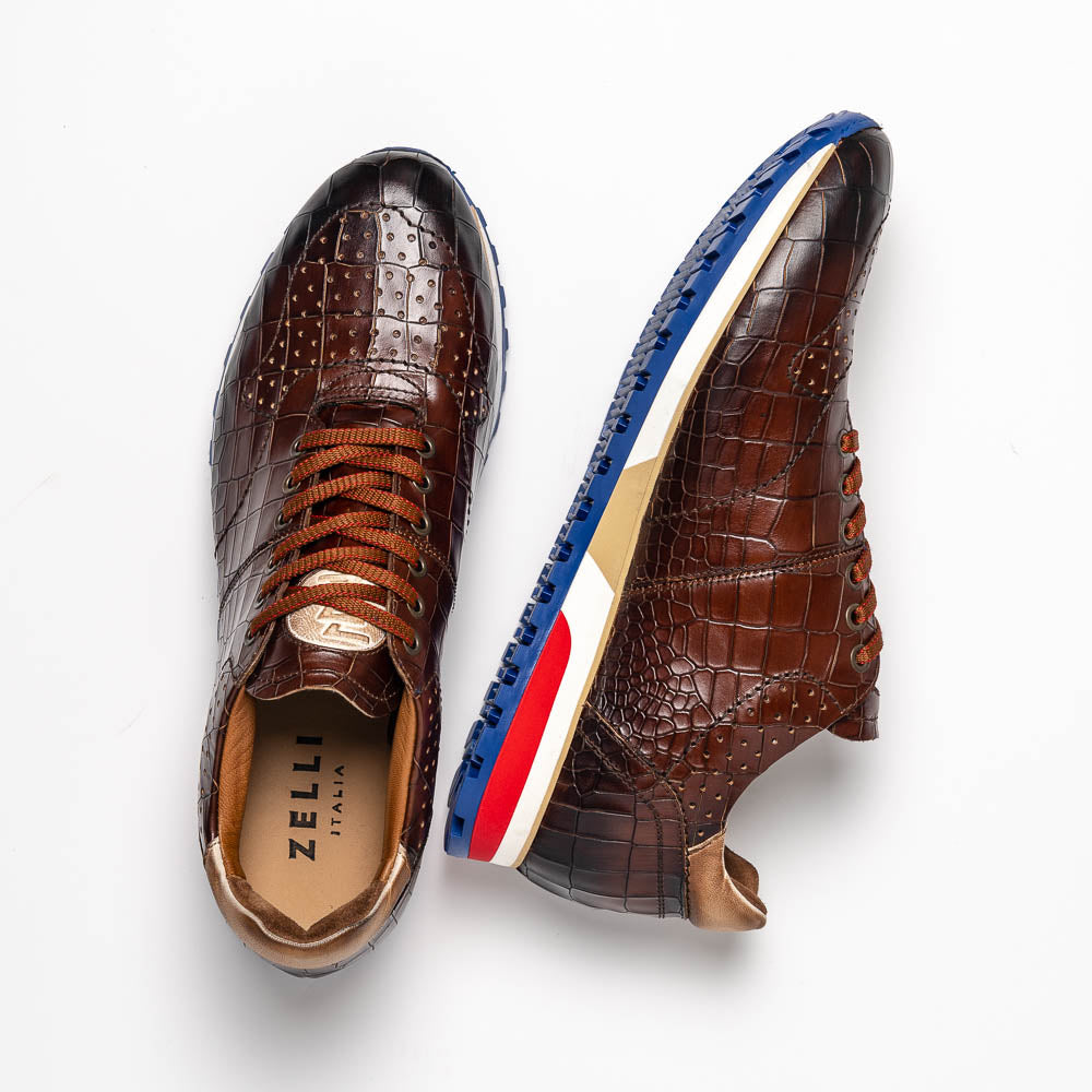 Zelli Rocco Sneakers Brown | MensDesignerShoe.com