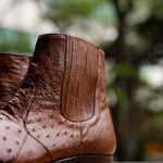 Belvedere Roger Genuine Ostrich Quill Chelsea Boots Ant Brandy (R55)