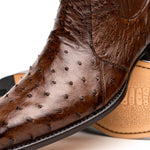 Belvedere Roger Genuine Ostrich Quill Chelsea Boots Ant Brandy (R55)