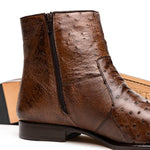 Belvedere Roger Genuine Ostrich Quill Chelsea Boots Ant Brandy (R55)