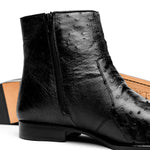 Belvedere Roger Genuine Ostrich Quill Chelsea Boots Black (R55)