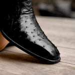 Belvedere Roger Genuine Ostrich Quill Chelsea Boots Black (R55)
