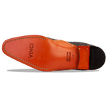 Vinci Leather The Rolls Woven Double Monk Strap Boot Black