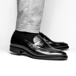 Zelli Roma Hand Burnished Penny Loafers Black (15-400-BLK)