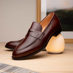 Zelli Roma Apron Toe Penny Loafers Burgundy (15-200-BRG)