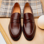 Zelli Roma Apron Toe Penny Loafers Burgundy (15-200-BRG)