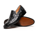 Zelli Roma Caiman Crocodile Penny Loafers Black (11-201-BLK)