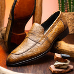 Zelli Roma Caiman Crocodile Penny Loafers Taupe (11-201-TPE)