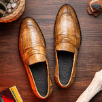 Zelli Roma Caiman Crocodile Penny Loafers Taupe (11-201-TPE)
