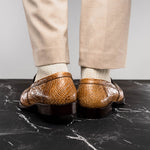 Zelli Roma Caiman Crocodile Penny Loafers Taupe (11-201-TPE)