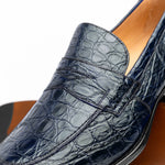 Zelli Roma Caiman Crocodile Loafers Navy (11-201-NVY)