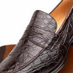 Zelli Roma Caiman Crocodile Penny Loafers Nicotine (11-201-NIC)