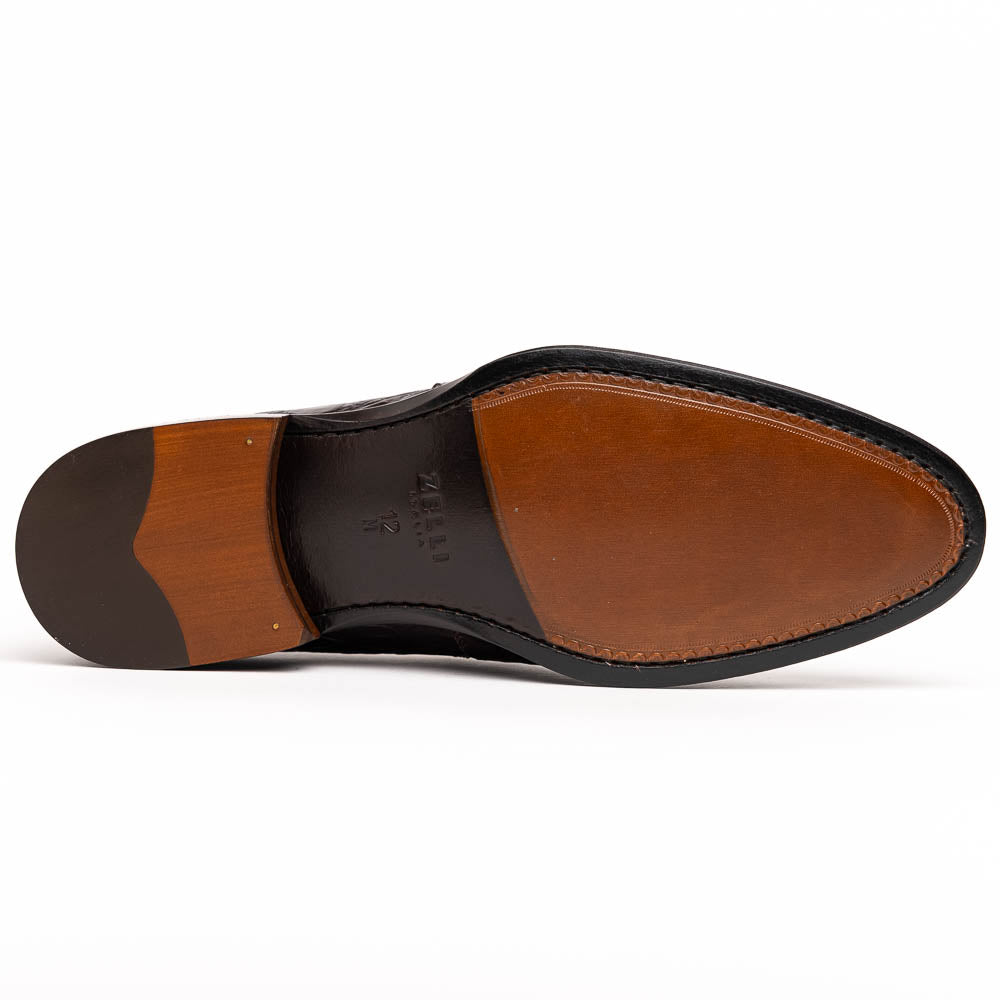 Zelli Roma Caiman Crocodile Penny Loafers Nicotine (11-201-NIC)