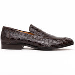 Zelli Roma Caiman Crocodile Penny Loafers Nicotine