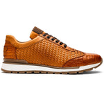 Marco Di Milano Roma Caiman Crocodile Woven Sneakers Brandy