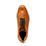 Marco Di Milano Roma Caiman Crocodile Woven Sneakers Brandy