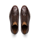 Marco Di Milano Roma Caiman Crocodile Woven Sneakers Brown
