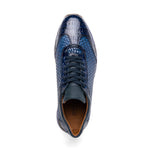 Marco Di Milano Roma Caiman Crocodile Woven Sneakers Navy