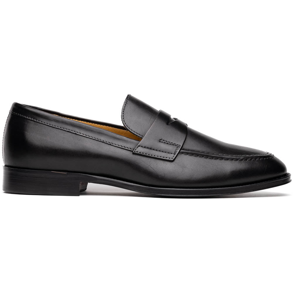 Zelli Roma Apron Toe Penny Loafers Black