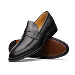 Zelli Roma Apron Toe Penny Loafers Black (15-200-BLK)