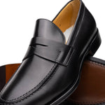 Zelli Roma Apron Toe Penny Loafers Black (15-200-BLK)